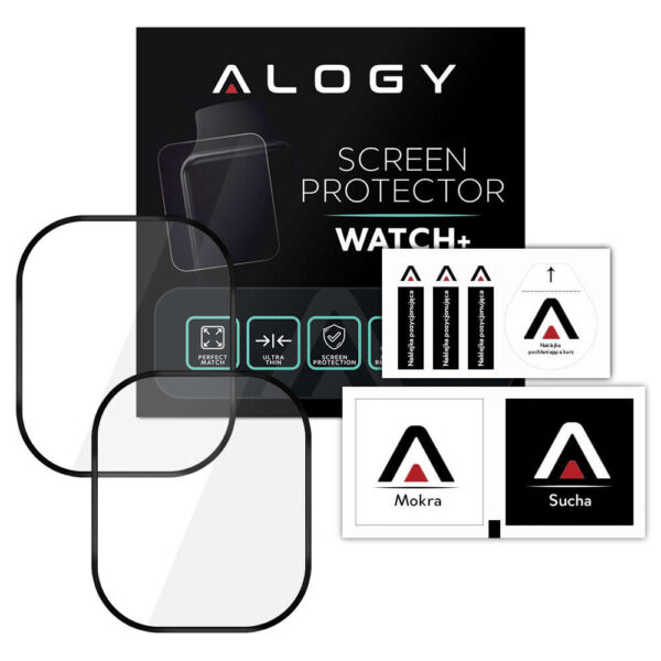 2x Elastyczne Szkło 3D Alogy Screen Protector Pro+ do Apple Watch Ultra 49mm Black - obrazek 7