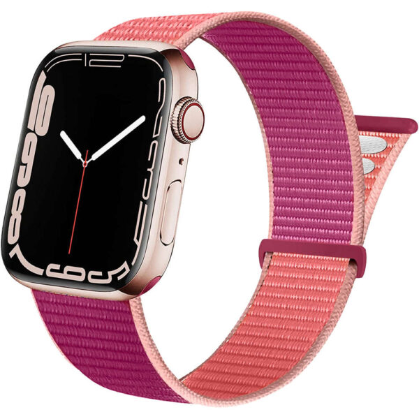 Pasek Alogy Nylon Strap z rzepem do Apple Watch 1/2/3/4/5/6/7/8/SE/Ultra (42/44/45/49mm) Różowy - obrazek 7