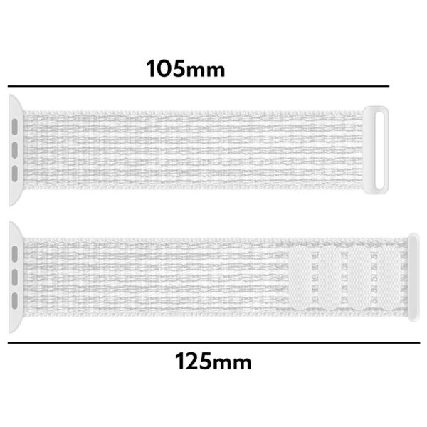 Pasek Alogy Nylon Strap z rzepem do Apple Watch 1/2/3/4/5/6/7/8/SE (38/40/41mm) Biały