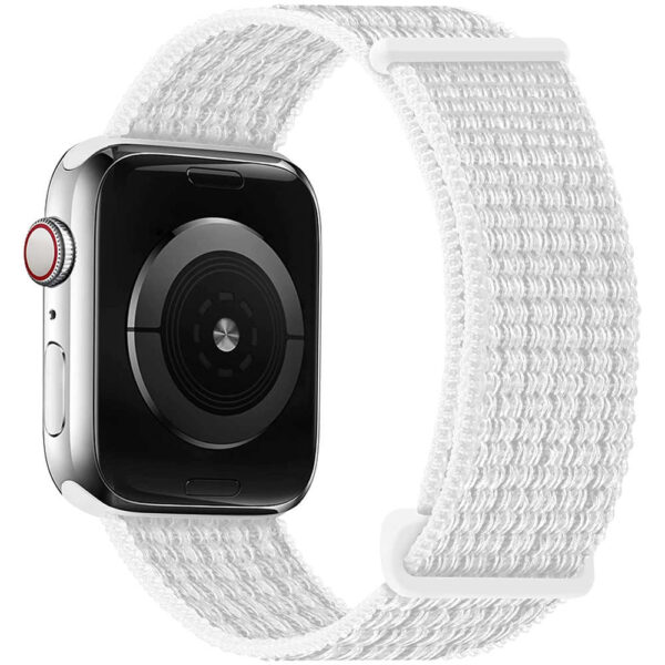 Pasek Alogy Nylon Strap z rzepem do Apple Watch 1/2/3/4/5/6/7/8/SE (38/40/41mm) Biały - obrazek 2