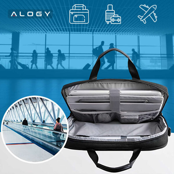 Alogy Torba podróżna ochronna pokrowiec Futerał do laptopa, MacBook'a Air Pro do 15.6" Outdoor Traveller Czarna - obrazek 9