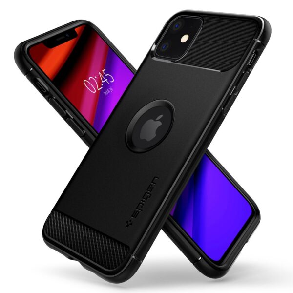 ETUI CASE SPIGEN RUGGED ARMOR DO IPHONE 11 MATTE BLACK - obrazek 5