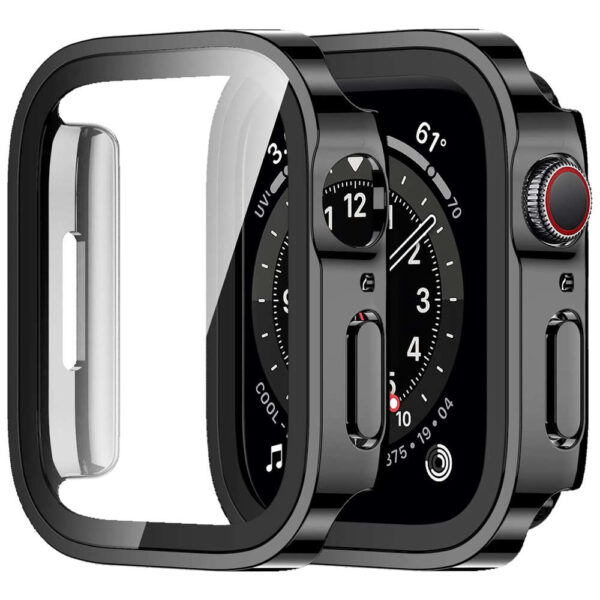 Obudowa ochronna z szkłem Alogy Protector Case 2w1 nakładka etui do Apple Watch 7/8 45mm Czarna - obrazek 2