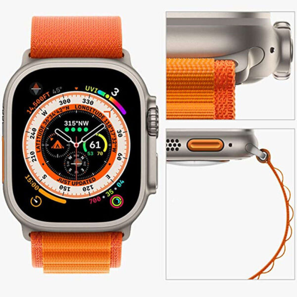 Pasek do zegarka sportowy Alogy Sport Strap do Apple Watch 4/5/6/7/8/SE (38/40/41mm) Pomarańczowy - obrazek 2