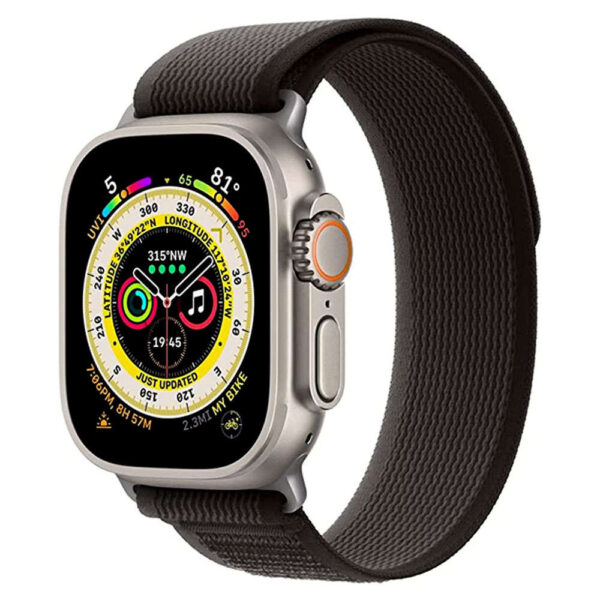 Pasek nylonowy Alogy Sport na rzep do Apple Watch 4/5/6/7/8/SE (38/40/41mm) Czarno-pomarańczowy - obrazek 10