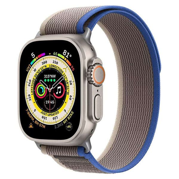 Pasek nylonowy Alogy Sport Strap na rzep do Apple Watch 1/2/3/4/5/6/7/8/SE (38/40/41mm) Niebiesko-szary - obrazek 7