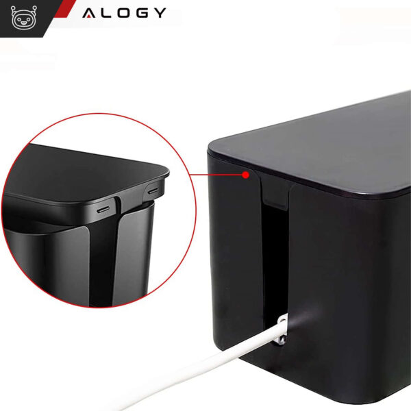 Organizer kabli biurkowy podłogowy pojemnik pudełko na kable listwy Alogy Box M 31cm Czarny - obrazek 8