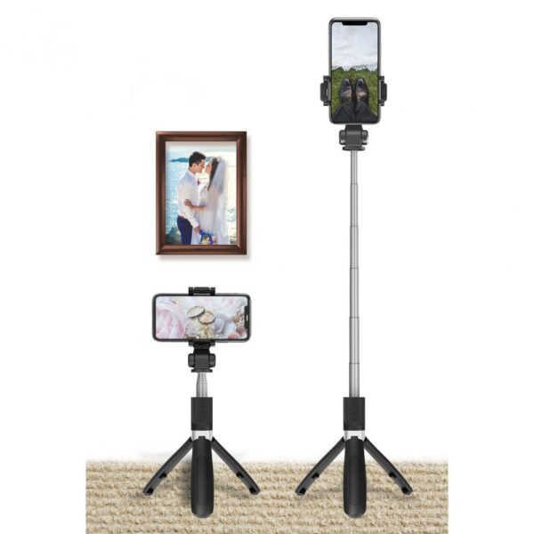 TECH-PROTECT L01S WIRELESS SELFIE STICK TRIPOD BLACK - obrazek 6