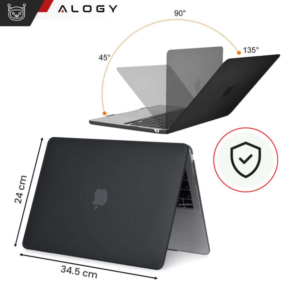 Etui do Macbook Air 15 M2 2023 A2941 Case obudowa pokrowiec matowe Alogy Hard Cover Czarne - obrazek 2