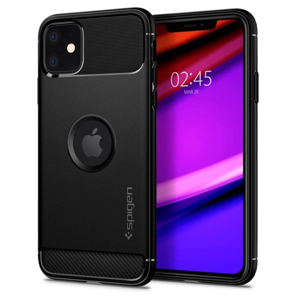 ETUI CASE SPIGEN RUGGED ARMOR DO IPHONE 11 MATTE BLACK