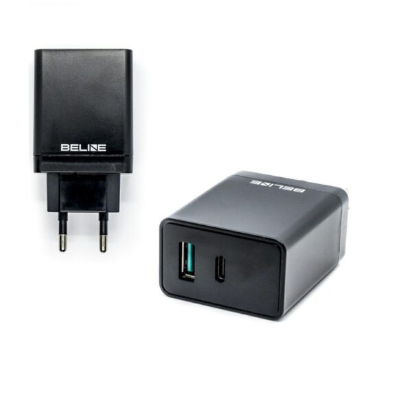 Beline Ładowarka Sieciowa  1xUSB i 1xUSB-C 5A 18W czarny/black (only head)