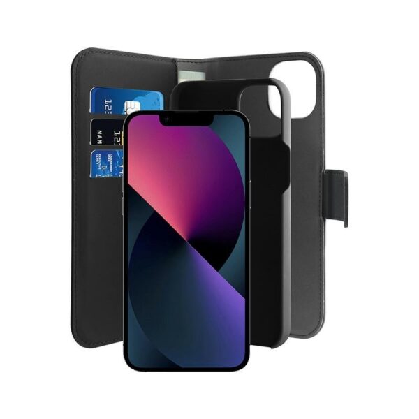 Oryginalne Etui Puro Wallet Detachable iPhone 14 Plus / 15 Plus 6,7" 2w1 czarne/black IPC1467BOOKC3BLK - obrazek 2