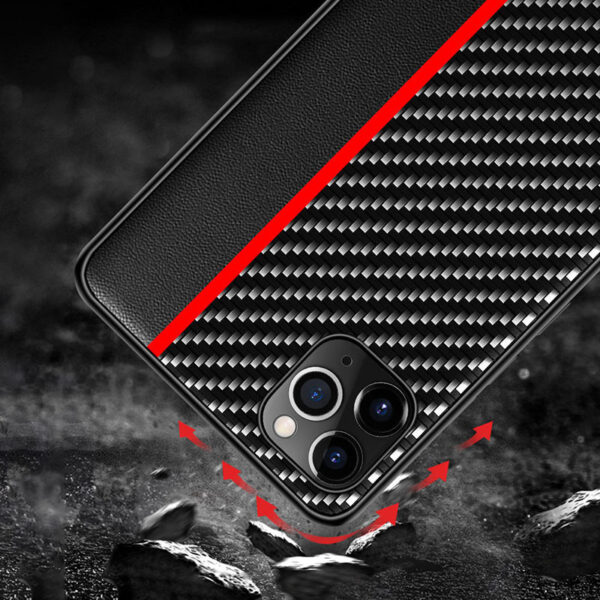 Tel Protect CARBON Case do Iphone 11 Pro Czarny z czerwonym paskiem - obrazek 7