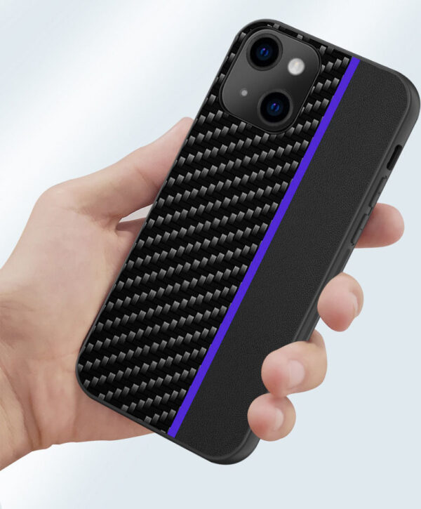 Tel Protect CARBON Case do Iphone 11 Pro Czarny z niebieskim paskiem - obrazek 4