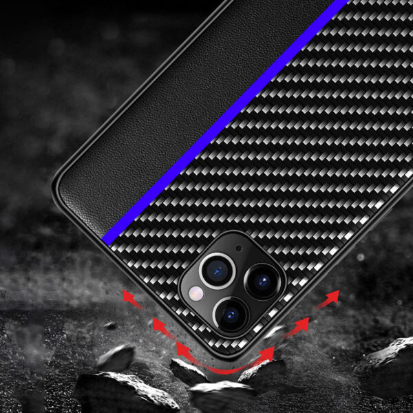 Tel Protect CARBON Case do Iphone 11 Pro Czarny z niebieskim paskiem - obrazek 7