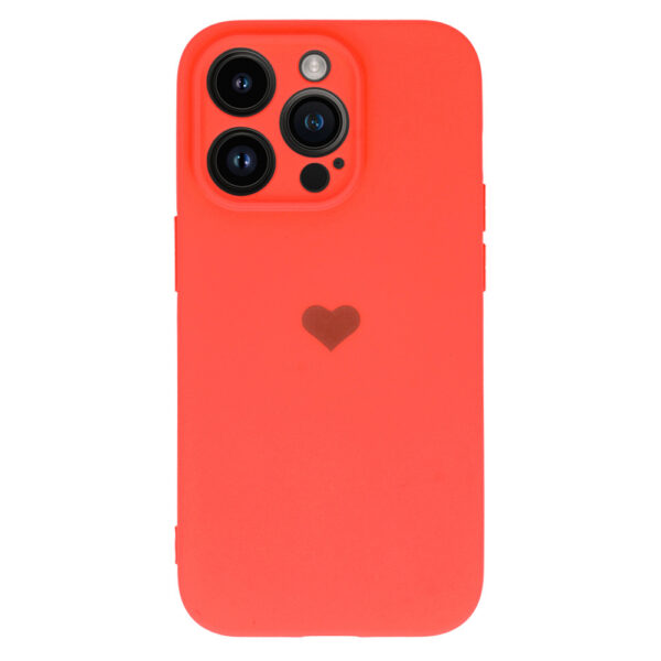 Vennus Silicone Heart Case do Iphone 13 Pro Max wzór 1 koralowy - obrazek 2