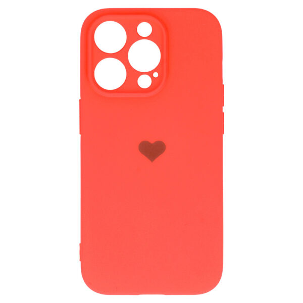 Vennus Silicone Heart Case do Iphone 13 Pro Max wzór 1 koralowy - obrazek 4