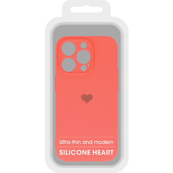 Vennus Silicone Heart Case do Iphone 13 Pro Max wzór 1 koralowy - obrazek 6