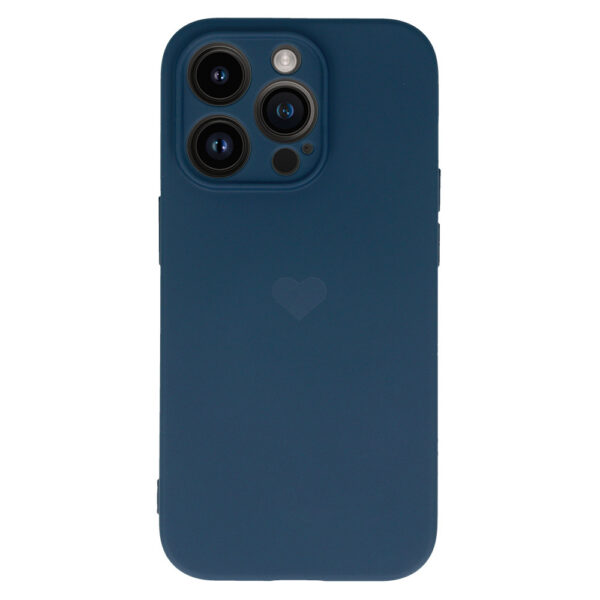 Vennus Silicone Heart Case do Iphone 13 Pro wzór 1 granatowy - obrazek 2