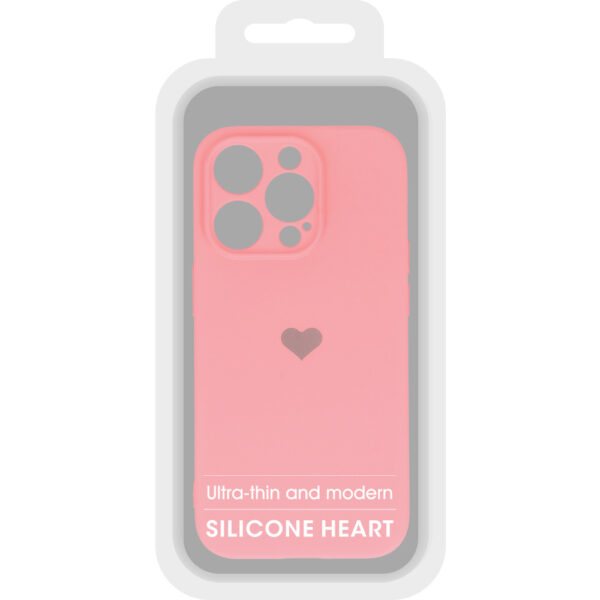 Vennus Silicone Heart Case do Iphone 13 Pro wzór 1 różowy - obrazek 6