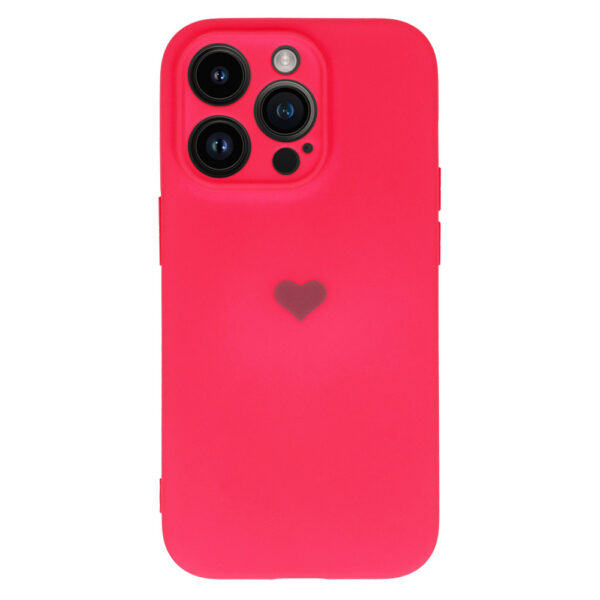 Vennus Silicone Heart Case do Iphone 14 Pro Max wzór 1 fuksja - obrazek 2