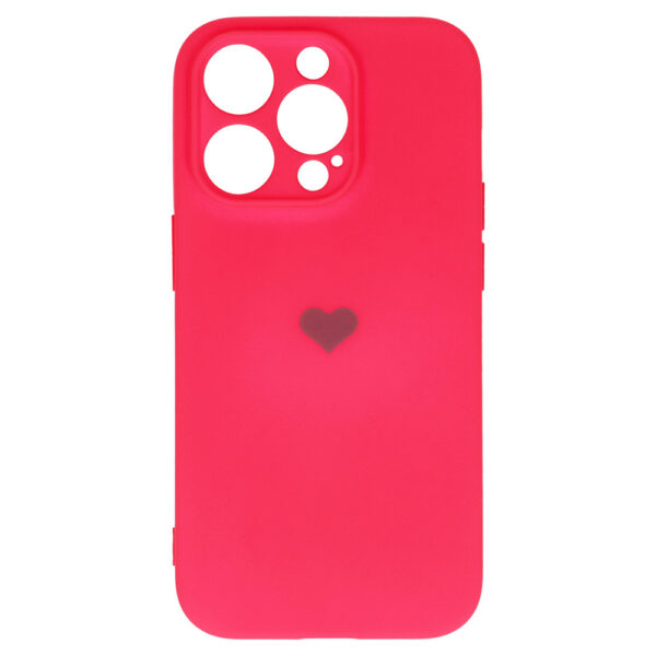 Vennus Silicone Heart Case do Iphone 14 Pro Max wzór 1 fuksja - obrazek 4