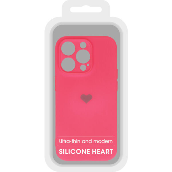 Vennus Silicone Heart Case do Iphone 14 Pro Max wzór 1 fuksja - obrazek 6