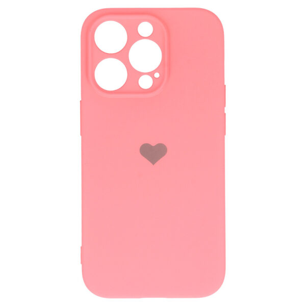 Vennus Silicone Heart Case do Iphone 14 Pro Max wzór 1 różowy - obrazek 4