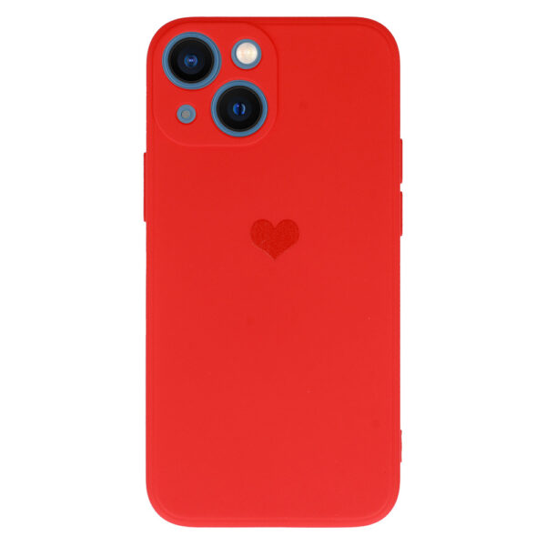 Vennus Silicone Heart Case do Iphone 13 Mini wzór 1 czerwony - obrazek 2