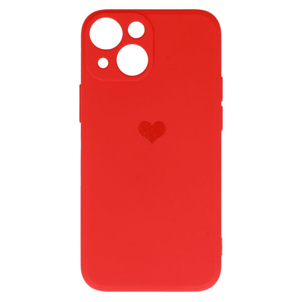 Vennus Silicone Heart Case do Iphone 13 Mini wzór 1 czerwony - obrazek 4