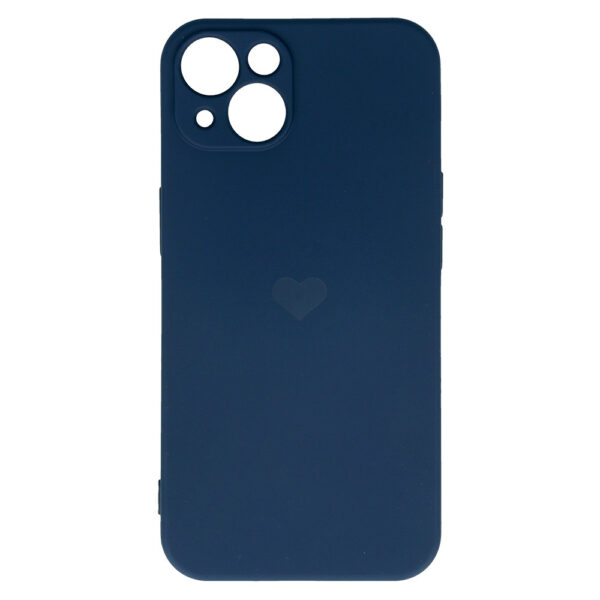 Vennus Silicone Heart Case do Iphone 14 wzór 1 granatowy - obrazek 4