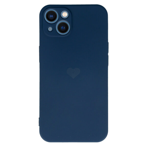 Vennus Silicone Heart Case do Iphone 14 wzór 1 granatowy - obrazek 2