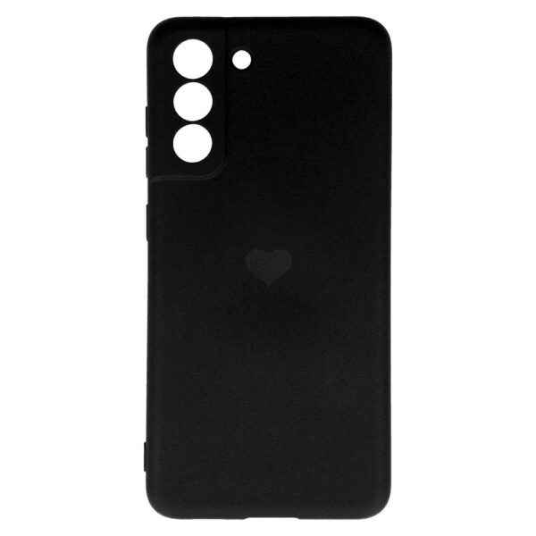 Vennus Silicone Heart Case do Samsung Galaxy S21 FE wzór 1 czarny - obrazek 4