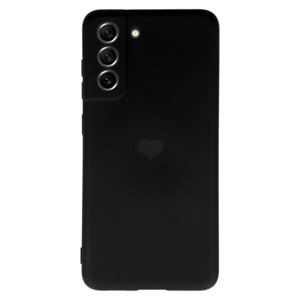 Vennus Silicone Heart Case do Samsung Galaxy S21 FE wzór 1 czarny - obrazek 2