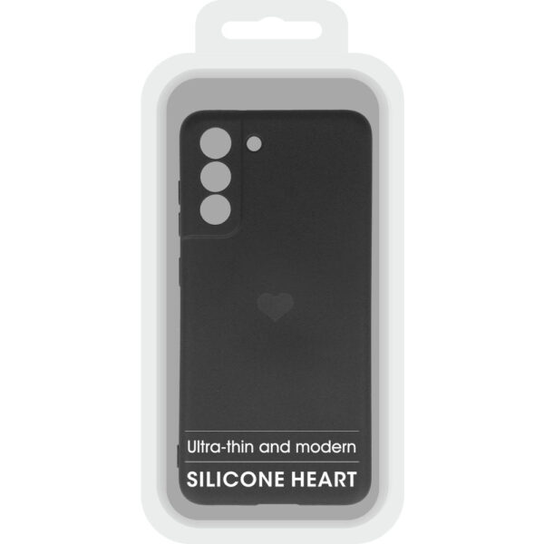 Vennus Silicone Heart Case do Samsung Galaxy S21 FE wzór 1 czarny - obrazek 6