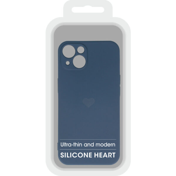 Vennus Silicone Heart Case do Iphone 13 wzór 1 granatowy - obrazek 6