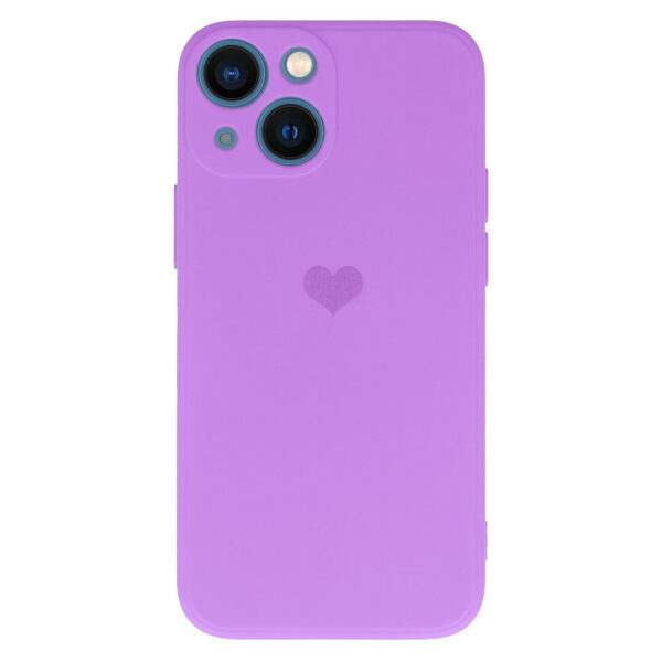 Vennus Silicone Heart Case do Iphone 14 Plus wzór 1 fioletowy - obrazek 2