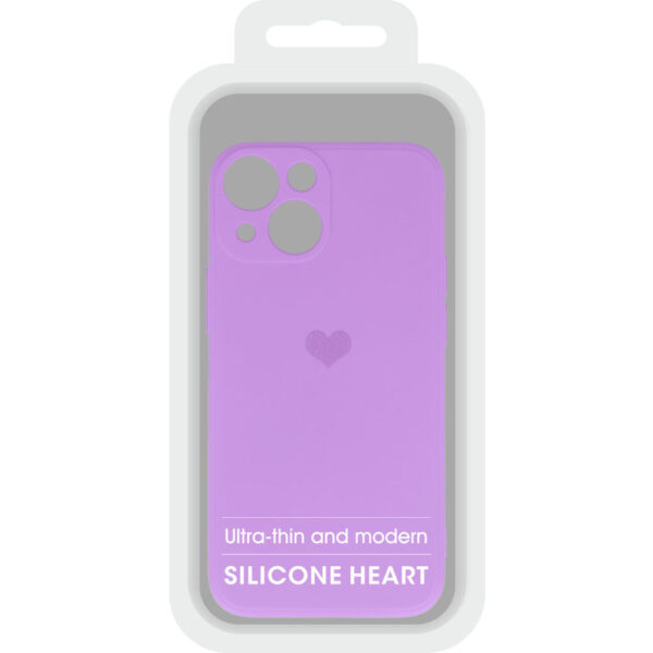 Vennus Silicone Heart Case do Iphone 14 Plus wzór 1 fioletowy - obrazek 6