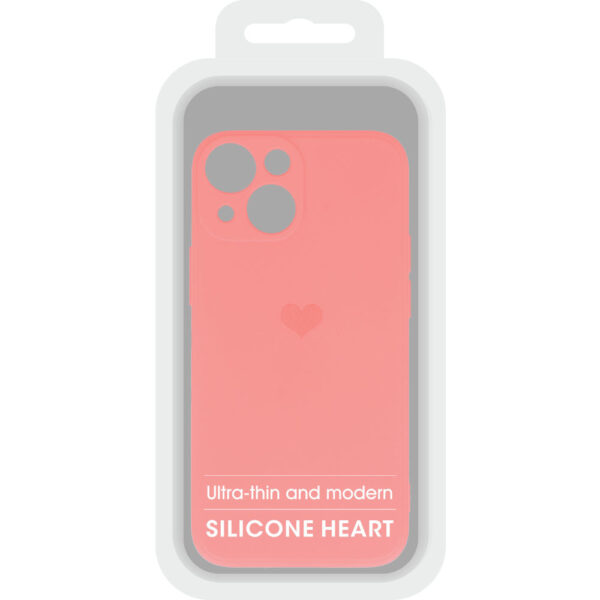 Vennus Silicone Heart Case do Iphone 14 Plus wzór 1 koralowy - obrazek 6