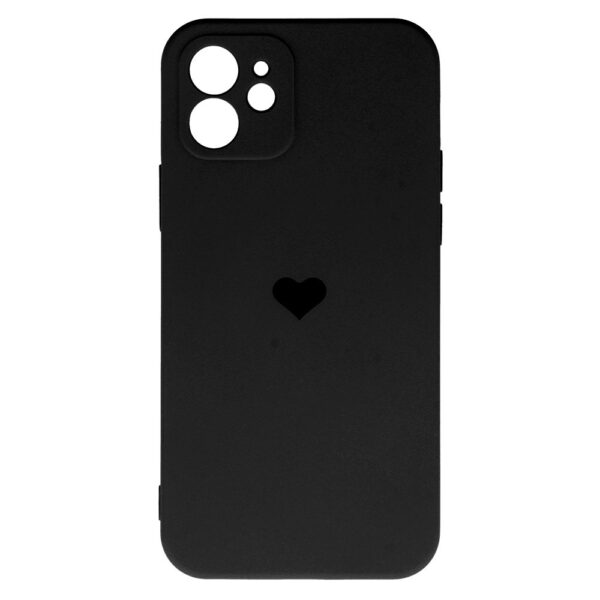 Vennus Silicone Heart Case do Iphone 12 wzór 1 czarny - obrazek 4