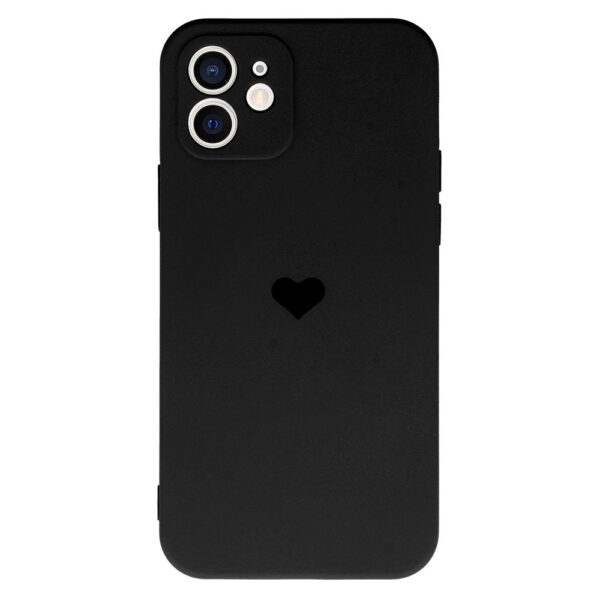 Vennus Silicone Heart Case do Iphone 12 wzór 1 czarny - obrazek 2