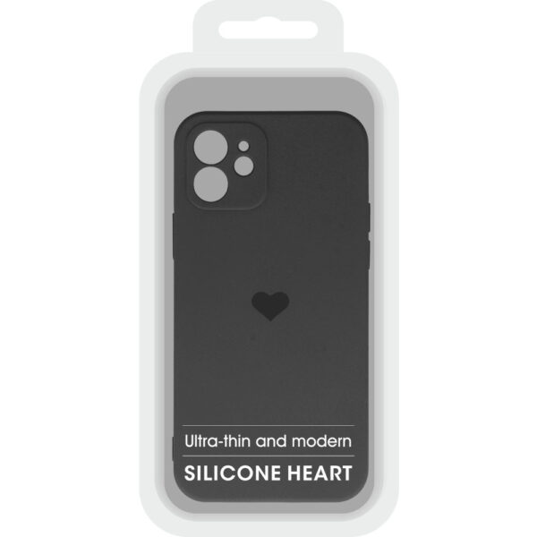 Vennus Silicone Heart Case do Iphone 12 wzór 1 czarny - obrazek 6