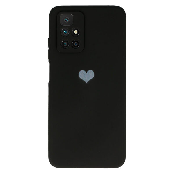 Vennus Silicone Heart Case do Xiaomi Redmi 10 wzór 1 czarny - obrazek 2