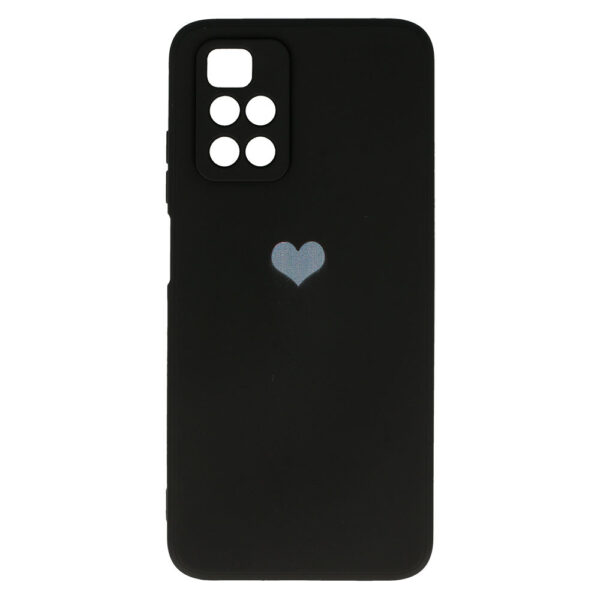 Vennus Silicone Heart Case do Xiaomi Redmi 10 wzór 1 czarny - obrazek 4