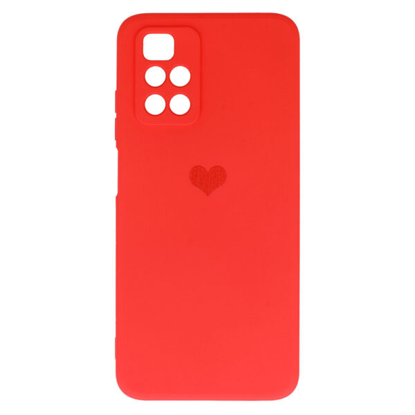 Vennus Silicone Heart Case do Xiaomi Redmi 10 wzór 1 czerwony - obrazek 4