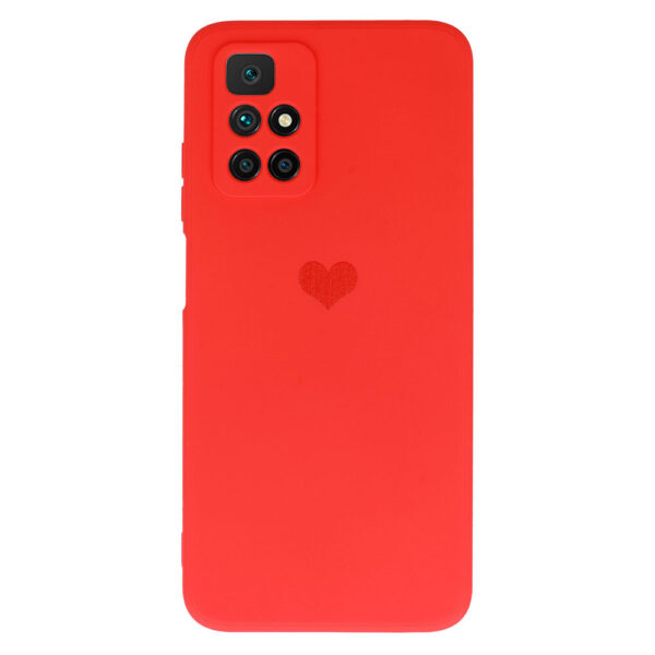 Vennus Silicone Heart Case do Xiaomi Redmi 10 wzór 1 czerwony - obrazek 2