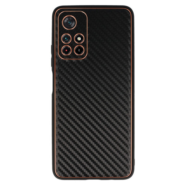 TEL PROTECT Leather Carbon Case do Xiaomi Redmi Note 11 5G/Note 11S 5G/Poco M4 Pro 5G Czarny - obrazek 2