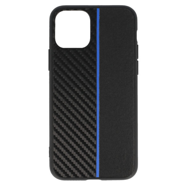 Tel Protect CARBON Case do Iphone 11 Pro Czarny z niebieskim paskiem - obrazek 2