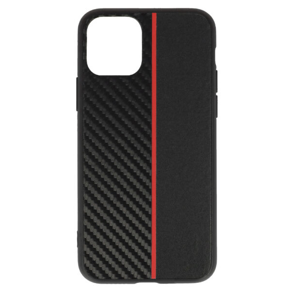 Tel Protect CARBON Case do Iphone 11 Pro Czarny z czerwonym paskiem - obrazek 2