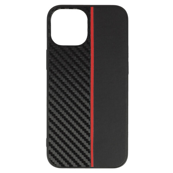 Tel Protect CARBON Case do Iphone 13 Mini Czarny z czerwonym paskiem - obrazek 2